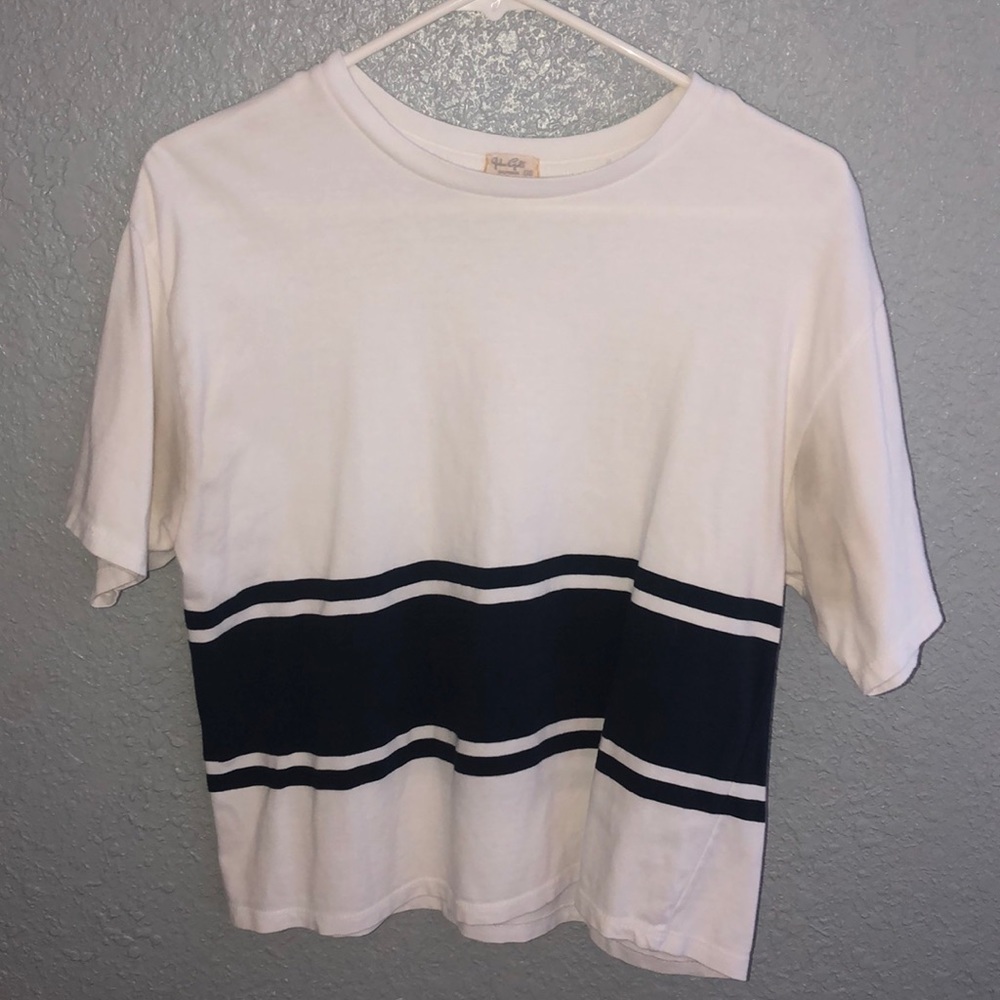 blue striped t-shirt